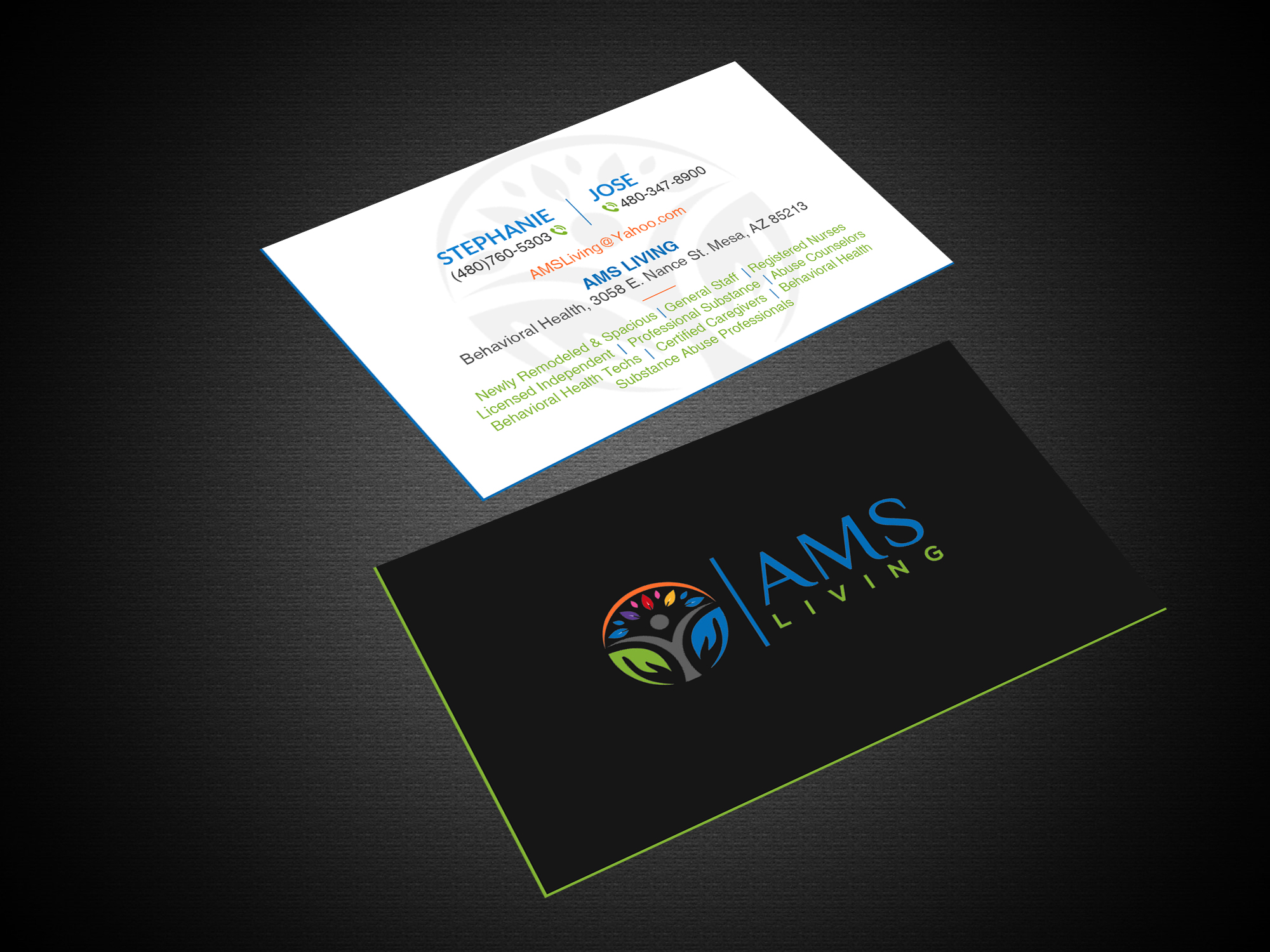 Business Card Design by Creations Box 2015 for AMS LIVING, LLC  | Design #27704823