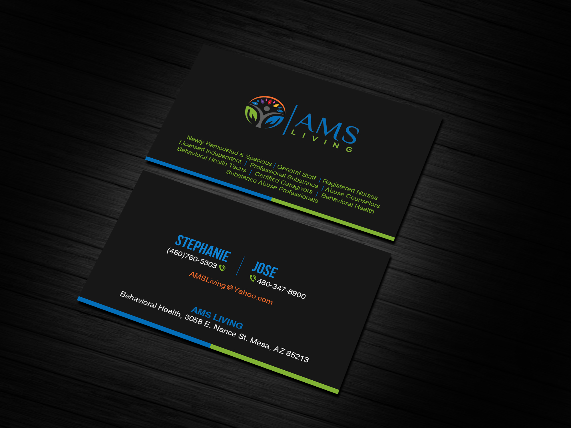 Business Card Design by Creations Box 2015 for AMS LIVING, LLC  | Design #27704824