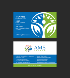 Visitenkarten-Design von Creations Box 2015 für AMS LIVING, LLC  | Design: #27709557