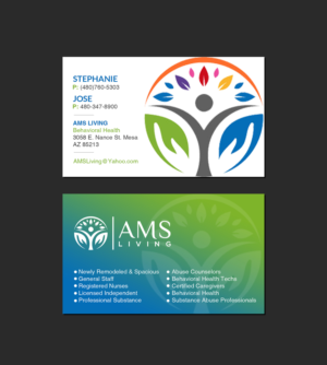 Visitenkarten-Design von Creations Box 2015 für AMS LIVING, LLC  | Design: #27735945