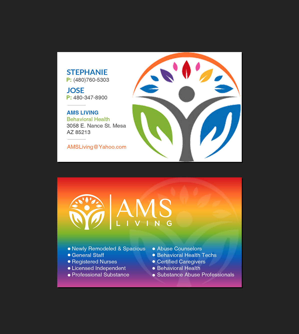 Diseño de Tarjeta de Presentación por Creations Box 2015 para AMS LIVING, LLC  | Diseño #27735947