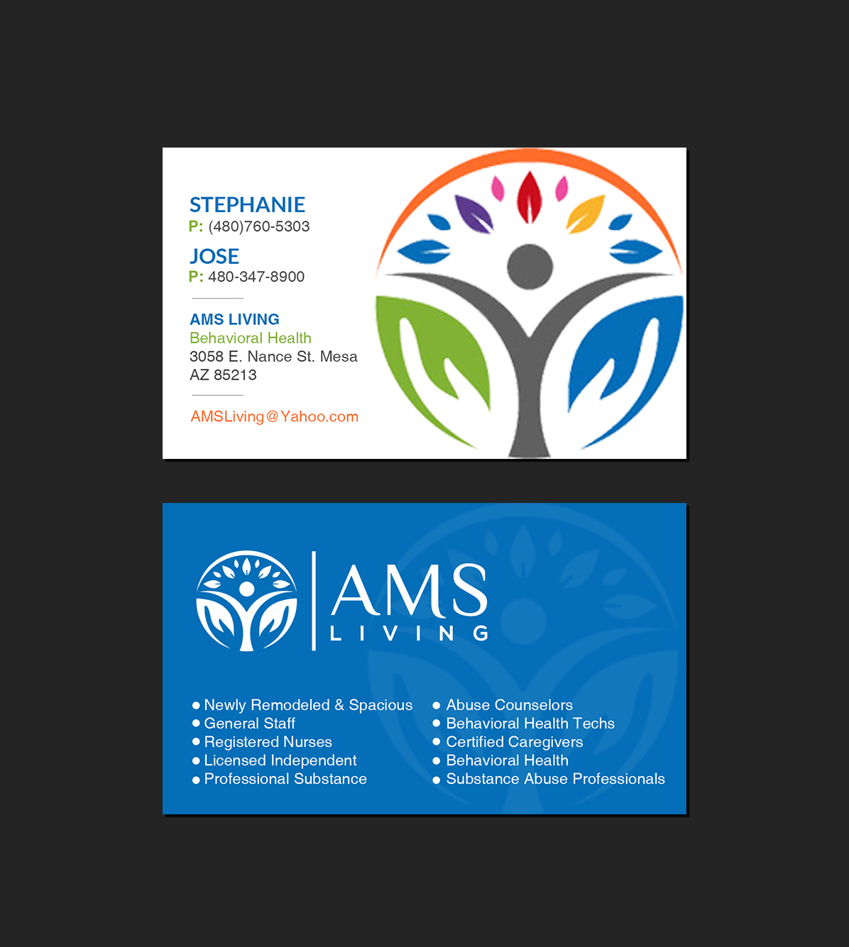 Diseño de Tarjeta de Presentación por Creations Box 2015 para AMS LIVING, LLC  | Diseño #27735950