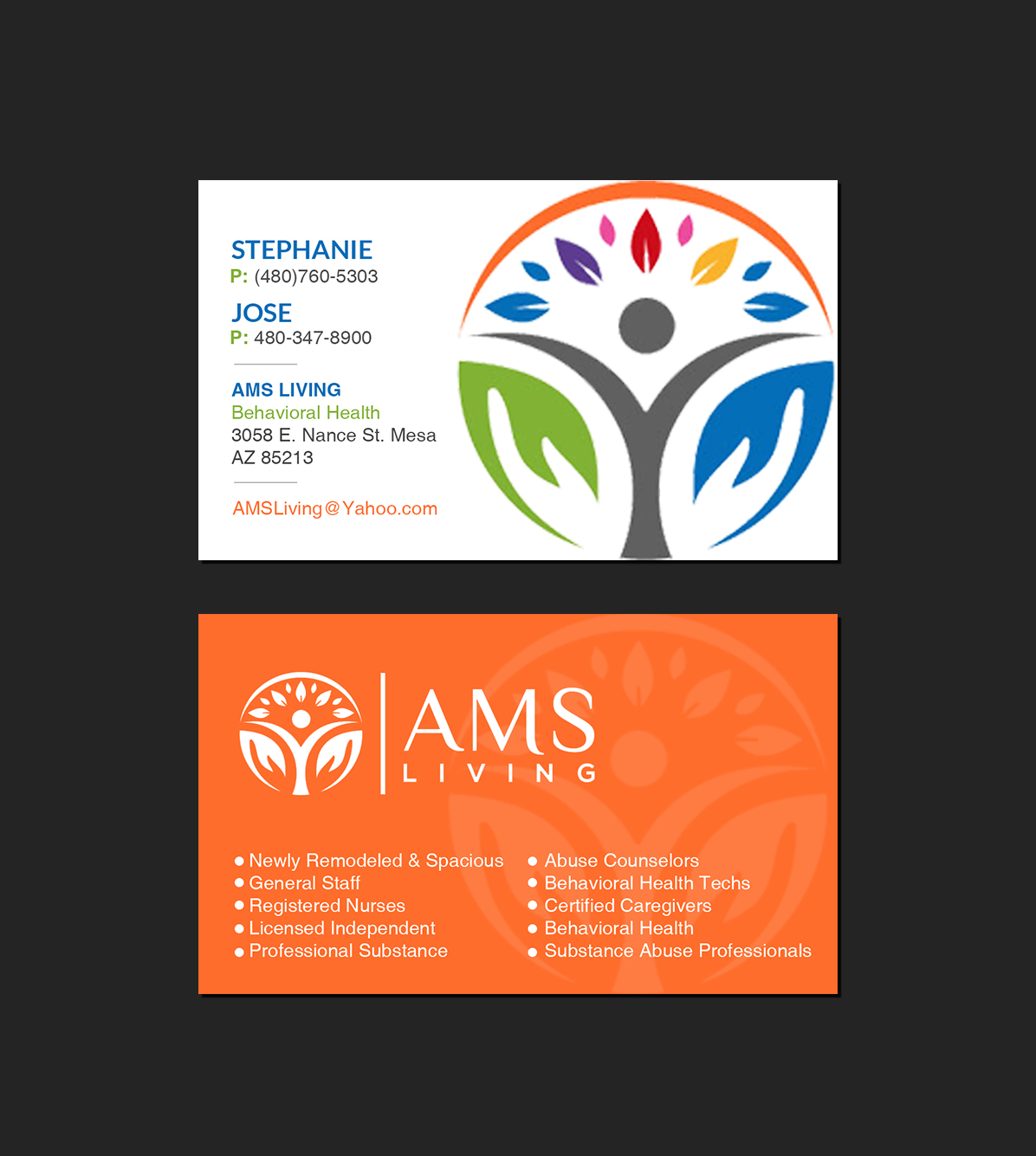 Diseño de Tarjeta de Presentación por Creations Box 2015 para AMS LIVING, LLC  | Diseño #27735982