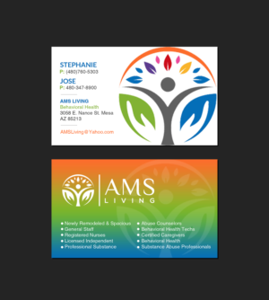 Visitenkarten-Design von Creations Box 2015 für AMS LIVING, LLC  | Design: #27735986