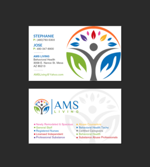 Visitenkarten-Design von Creations Box 2015 für AMS LIVING, LLC  | Design: #27735987