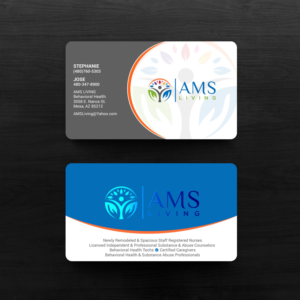 Business Card Design by chandrayaan.creative for AMS LIVING, LLC  | Design: #27702764