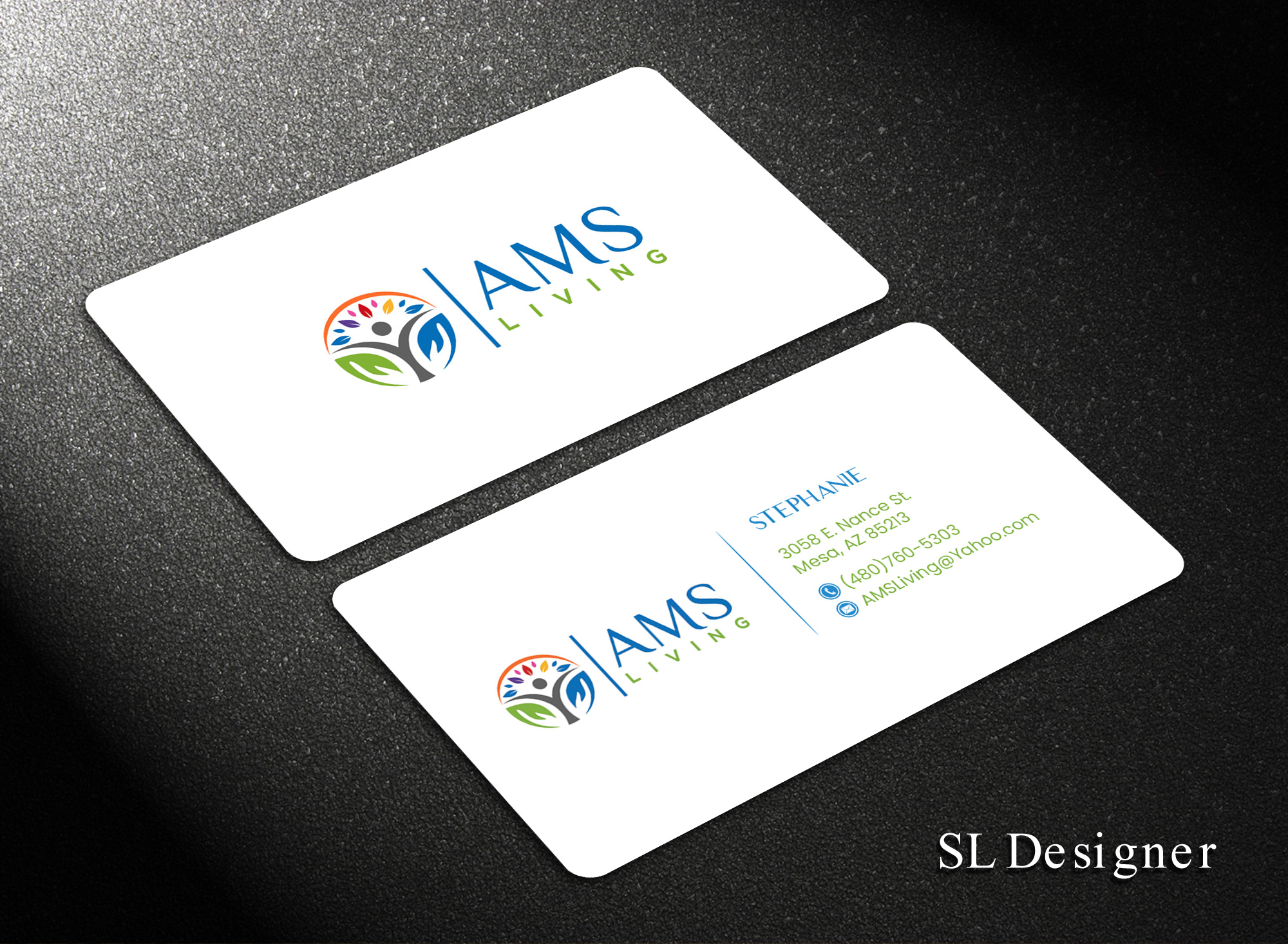 Business Card Design by SL Designer for AMS LIVING, LLC  | Design #27703718
