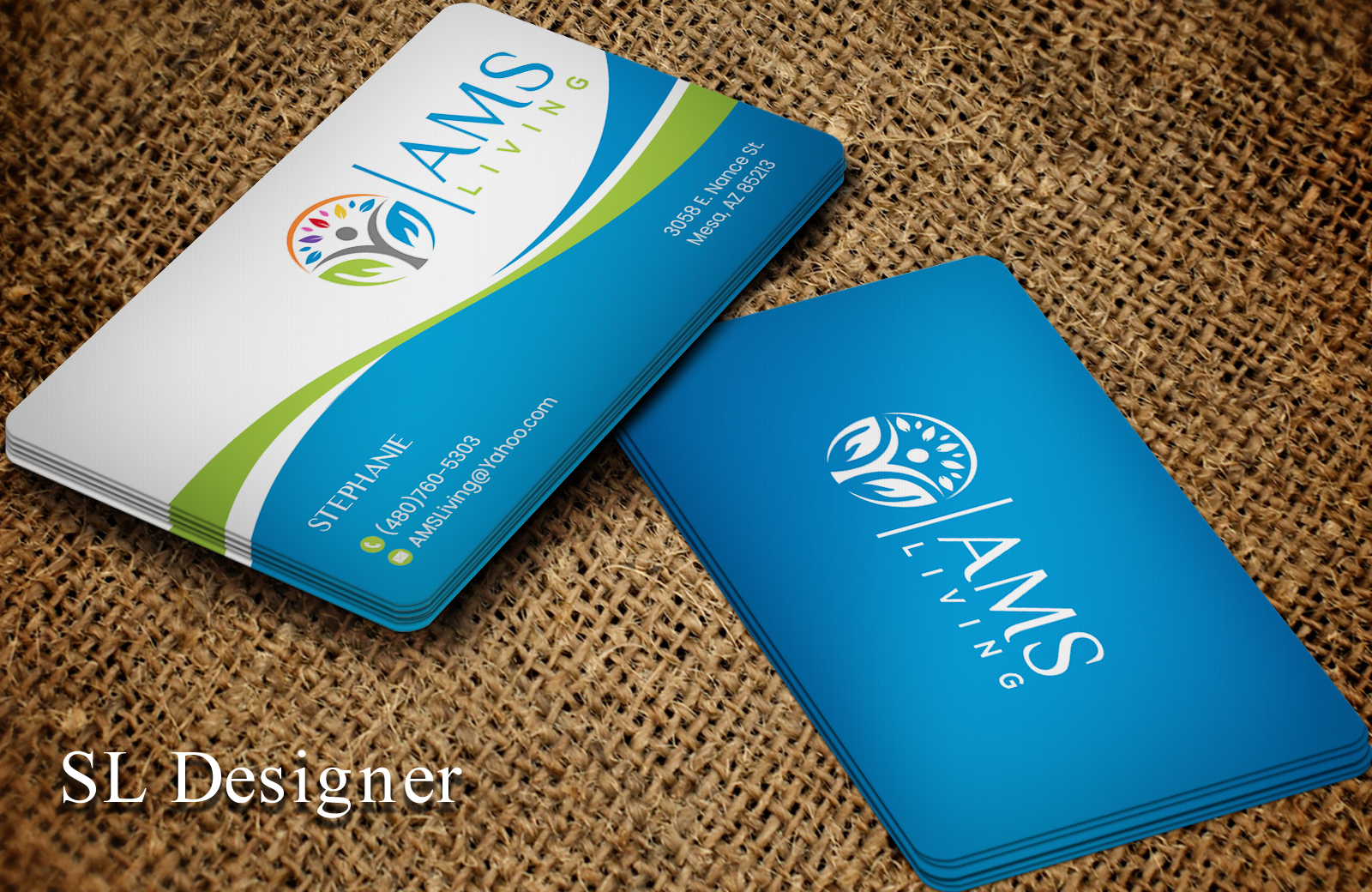 Business Card Design by SL Designer for AMS LIVING, LLC  | Design #27703719