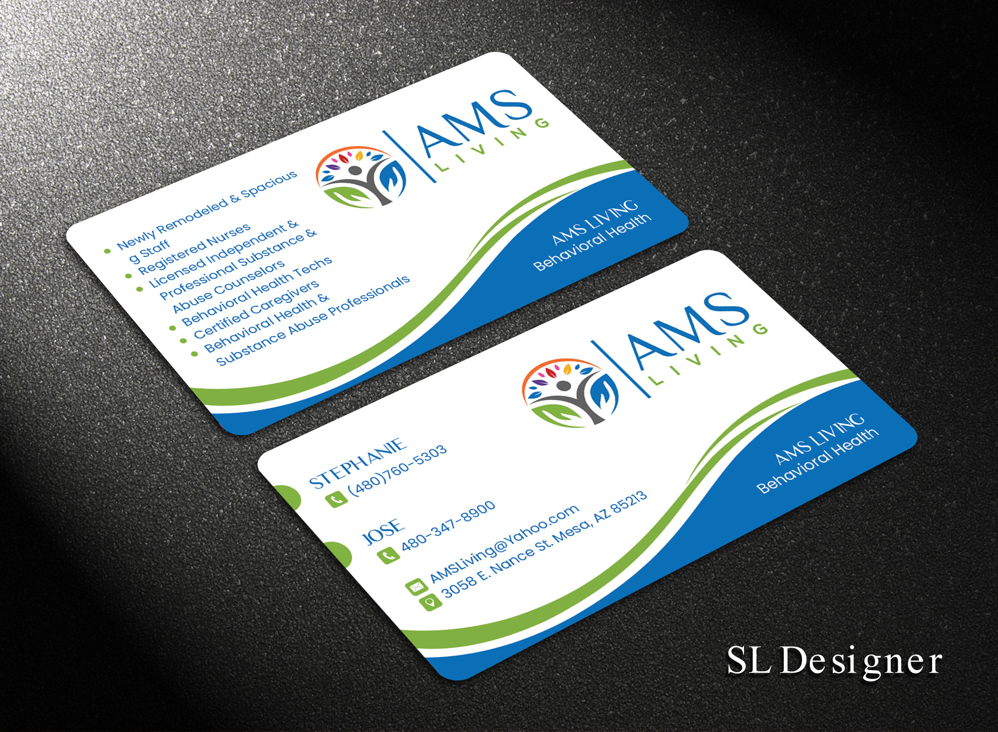 Business Card Design by SL Designer for AMS LIVING, LLC  | Design #27703720
