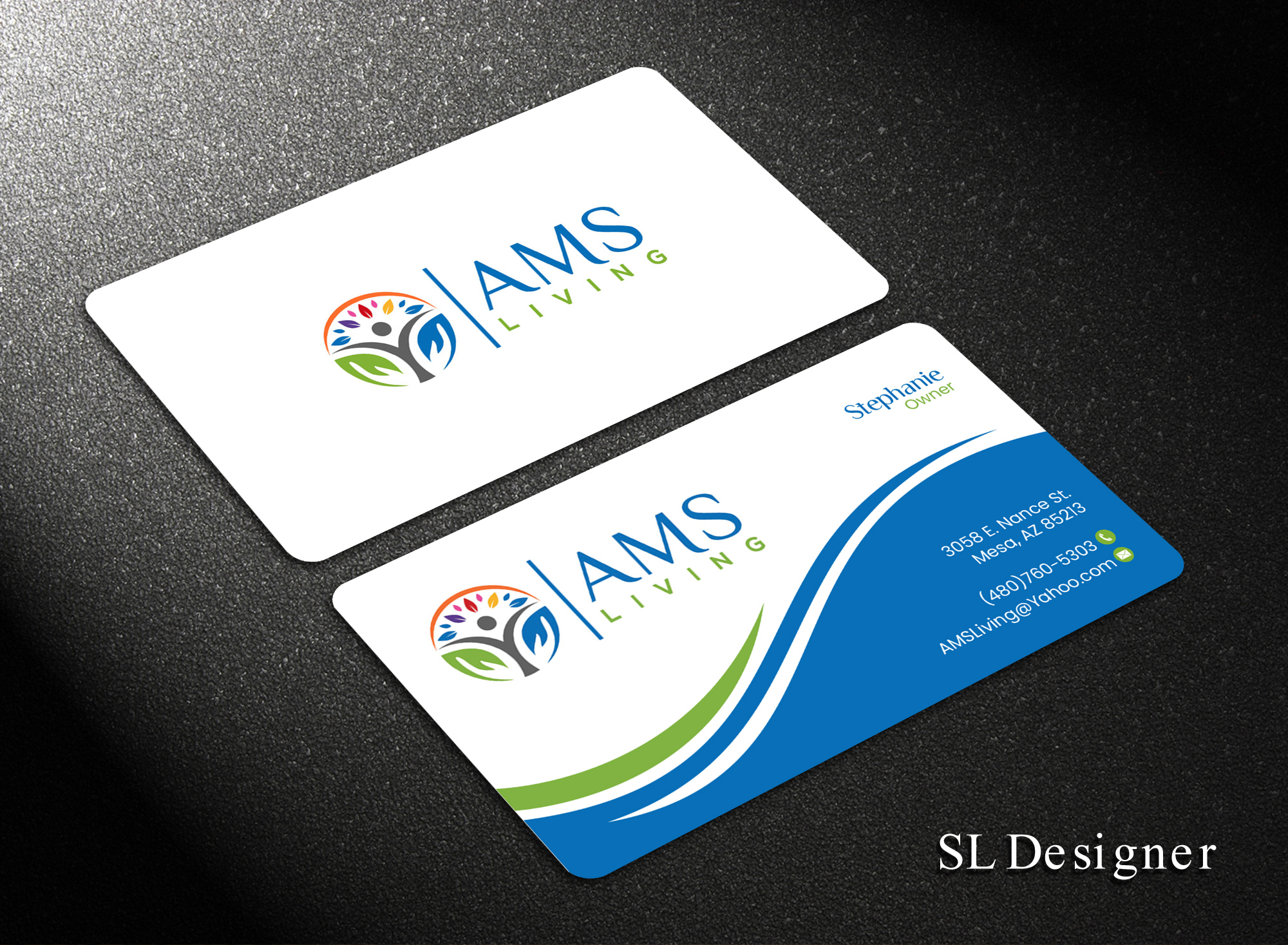 Business Card Design by SL Designer for AMS LIVING, LLC  | Design #27703721