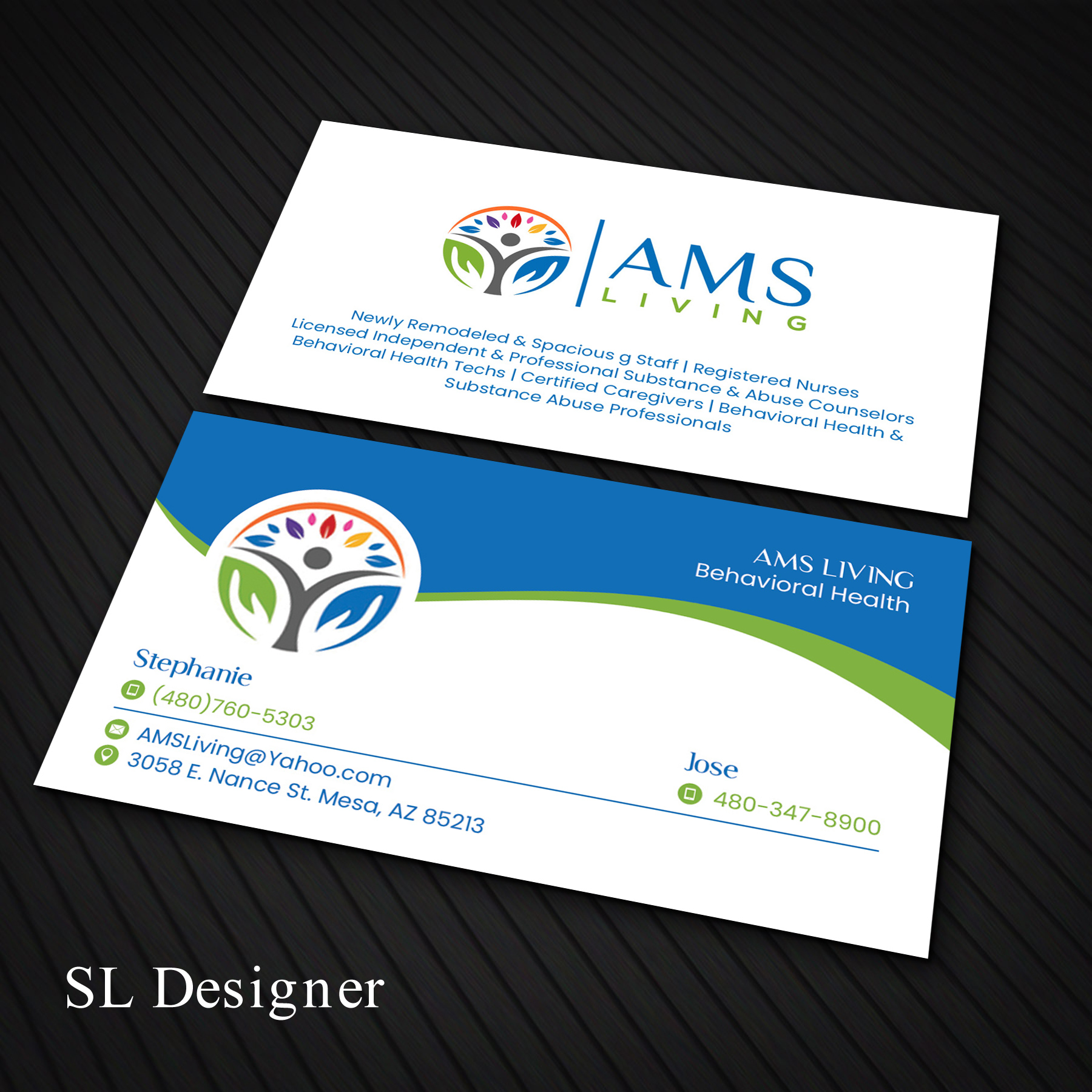 Business Card Design by SL Designer for AMS LIVING, LLC  | Design #27703722