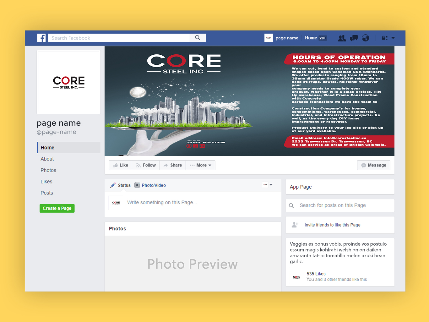 Facebook Design by Andre Samuels for Core Steel Inc. | Design #27726318