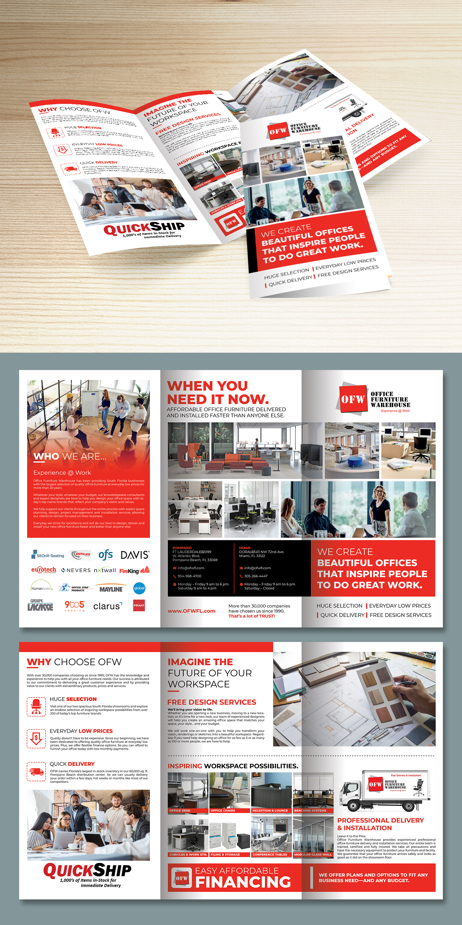 Design de Flyer par BLUE WINGS pour Office Furniture Warehouse | Design #27716941