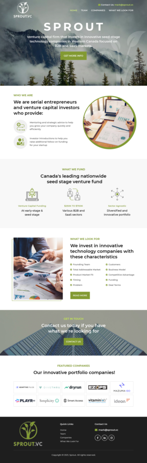 Sprout.vc needs a better website design! | Web Design by Starlyn DS