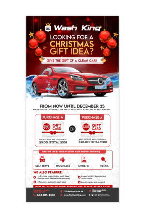 Wash King Gift Card Christmas Newspaper Ad | Grafik-Design von ZeneFashions