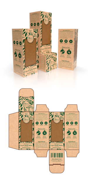 Lip Balm Product Box (Eco Friendly & Eco Elegant) | Diseño de Empaque por colourstreak