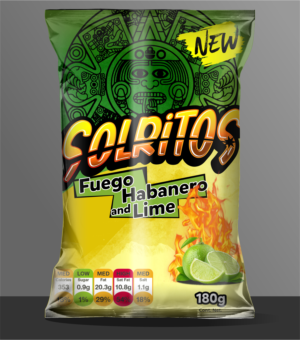 CHIP BAG AND LOGO DESIGN - A salty snack that is focused on taste and texture