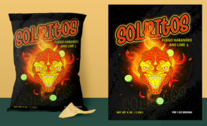 CHIP BAG AND LOGO DESIGN - A salty snack that is focused on taste and texture | Diseño de Etiqueta por SAI DESIGNS
