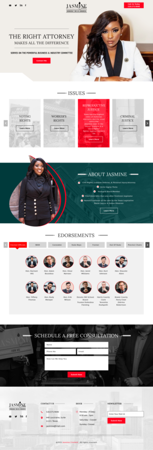 Congressional Website with splash page for Texas Democratic Black Woman | Web-Design von sai.designer87