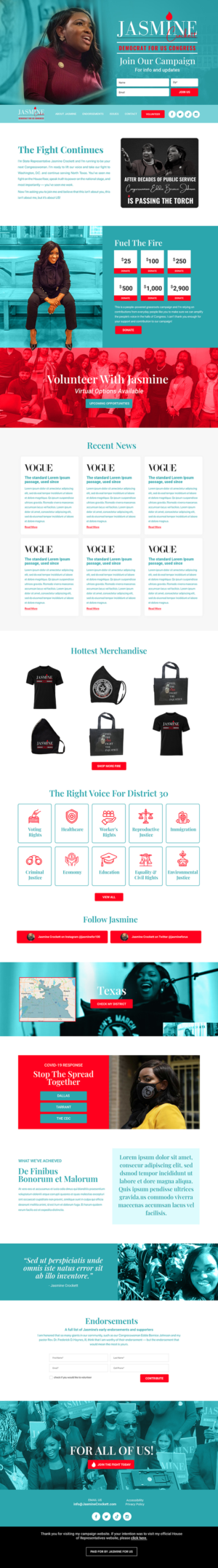 Congressional Website with splash page for Texas Democratic Black Woman | Web-Design von Titan Eagle