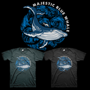 Majestic Blue Whale T-Shirt Design | T-Shirt-Design von badpixelarts