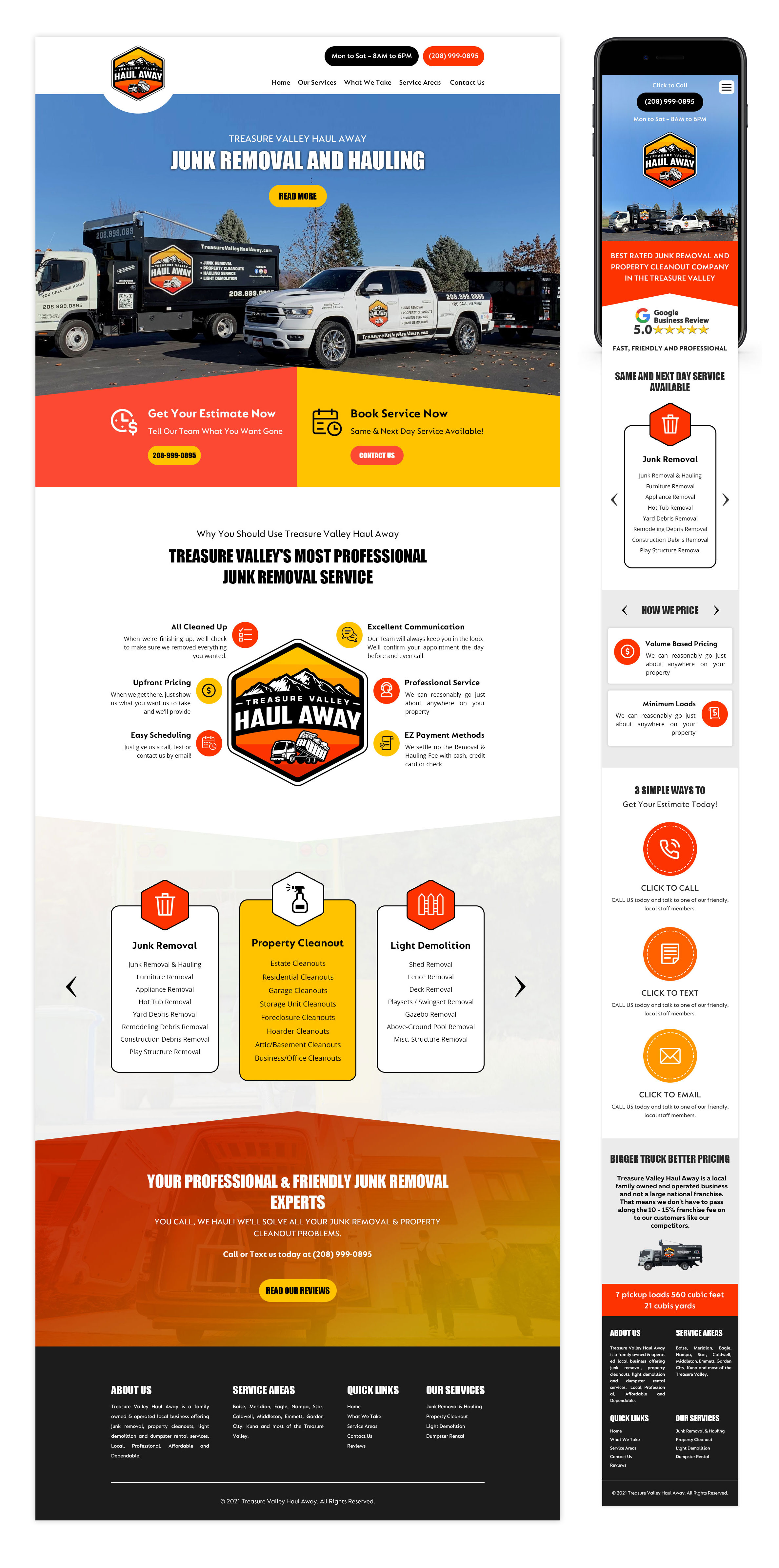 Web Design by MAZY for Treasure Valley HAUL AWAY | Design #27752175
