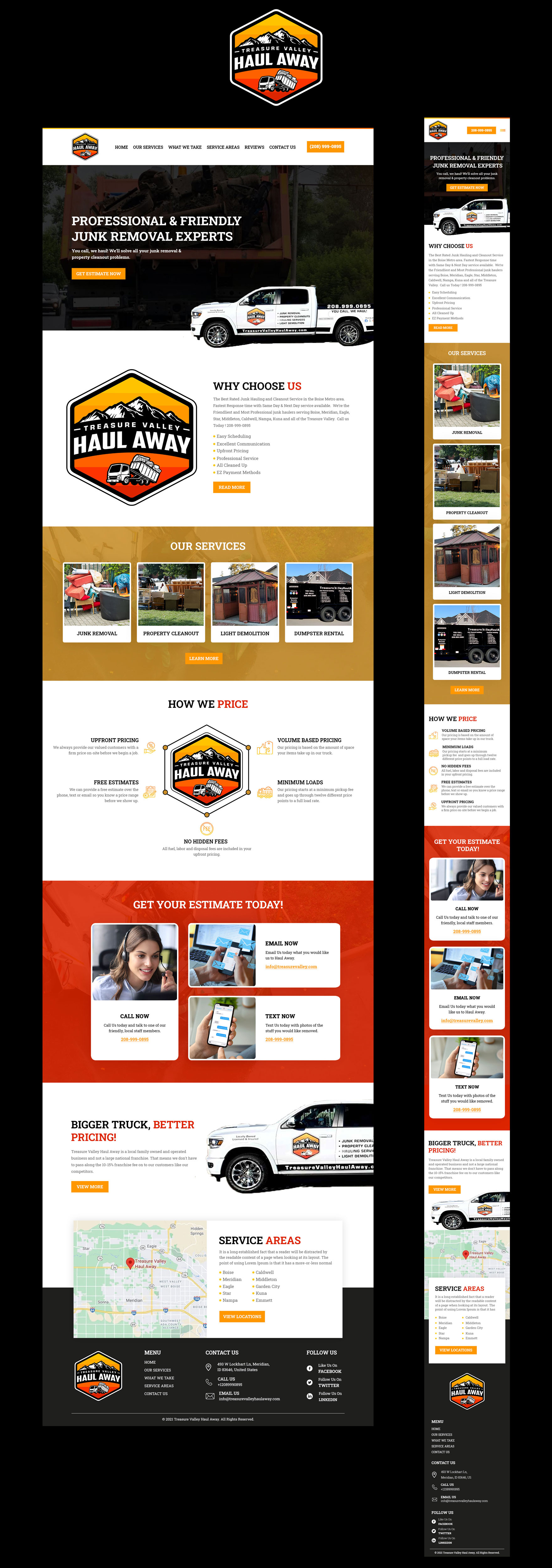Web Design by VC for Treasure Valley HAUL AWAY | Design #27779648