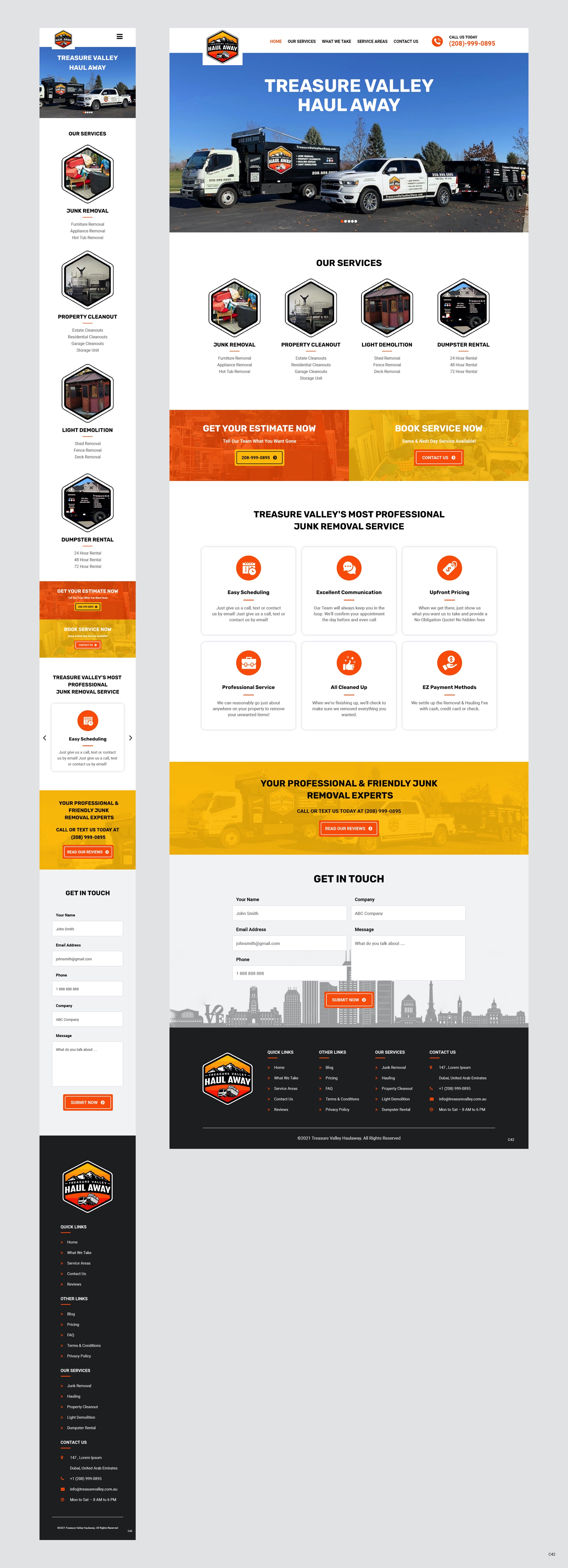 Web Design by pb for Treasure Valley HAUL AWAY | Design #27749915