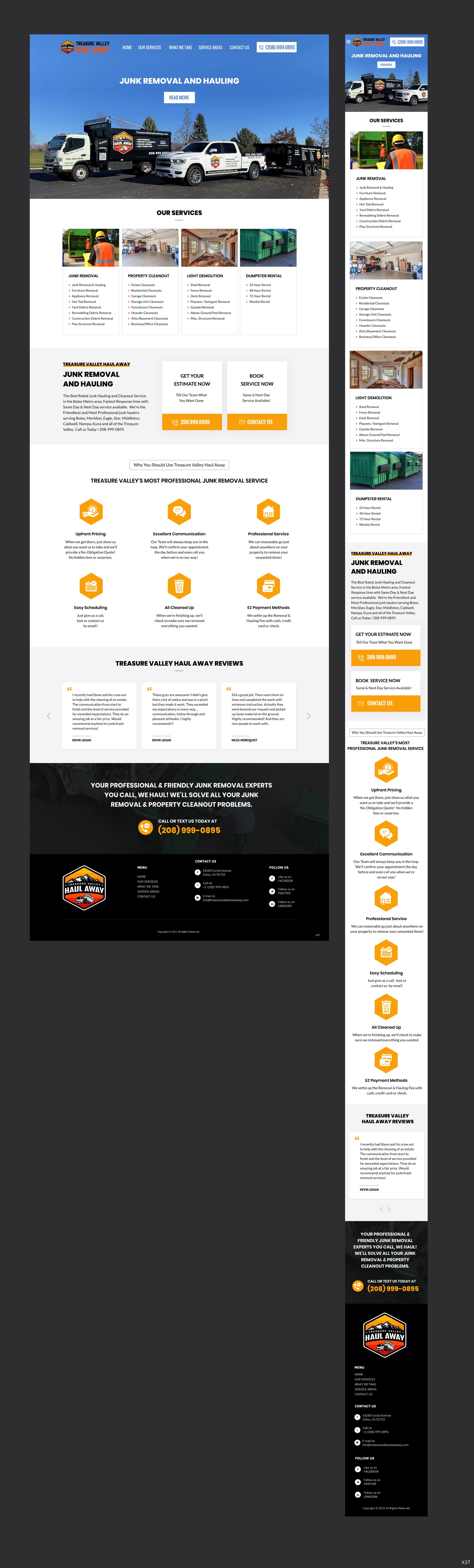Web Design by pb for Treasure Valley HAUL AWAY | Design #27749918