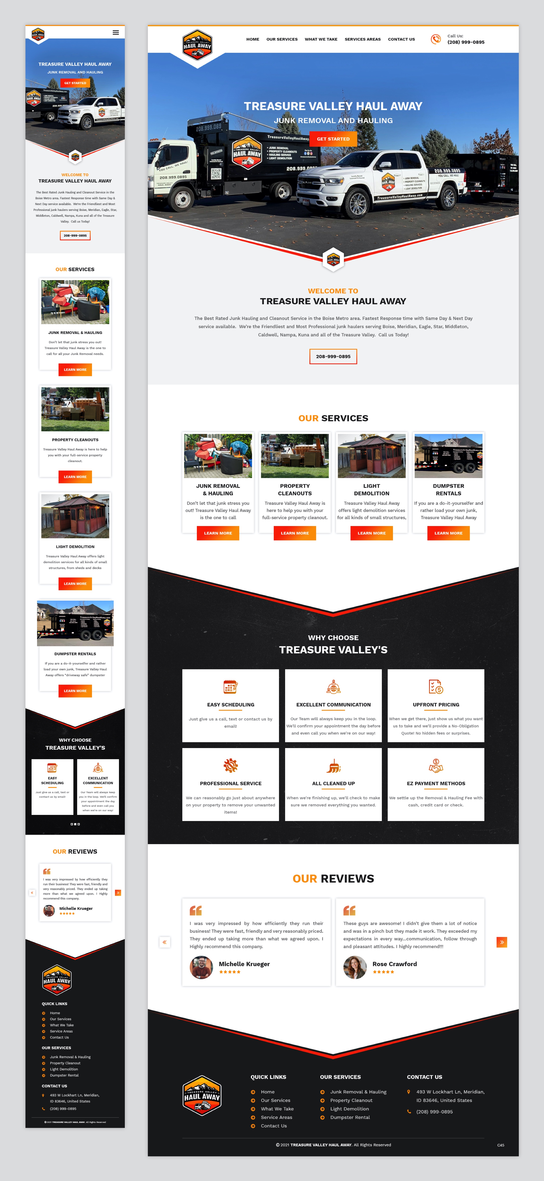 Web Design by pb for Treasure Valley HAUL AWAY | Design #27749919