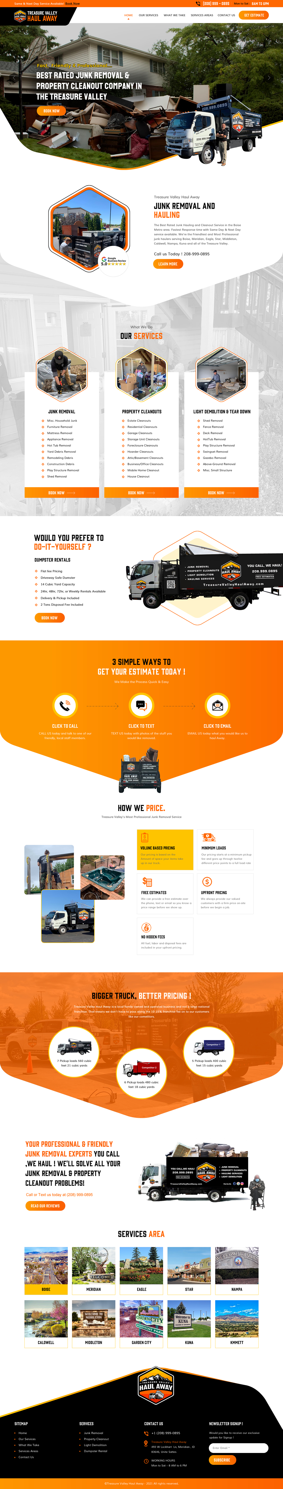 Web Design by rightway for Treasure Valley HAUL AWAY | Design #27749670