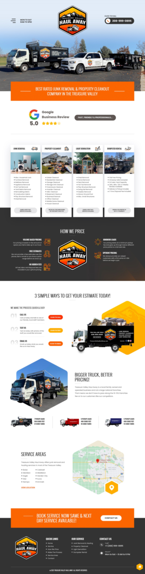 Diseño Web por nzdesigners para Treasure Valley HAUL AWAY | Diseño: #27748673
