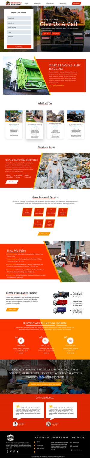 Diseño Web por Adeel Rahman para Treasure Valley HAUL AWAY | Diseño: #27772086
