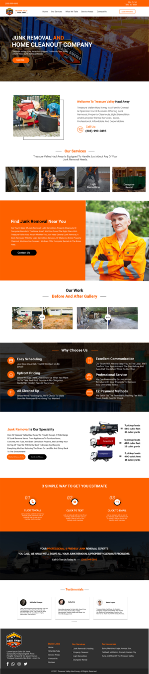 Diseño Web por Adeel Rahman para Treasure Valley HAUL AWAY | Diseño: #27778499