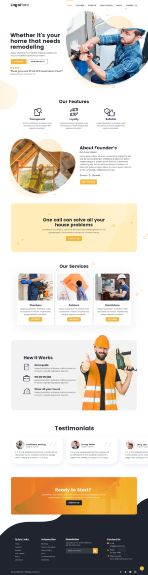 UI Kit for Contractor Websites | Diseño Web por nzdesigners