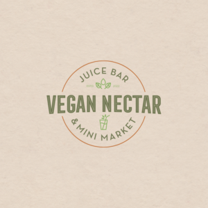 Vegan Nectar Juice Bar & Mini Market | Logo-Design von airborne