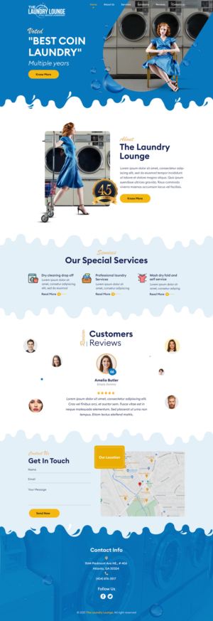 Laundry Lounge Laundromat Wordpress Design | Web Design by sai.designer87