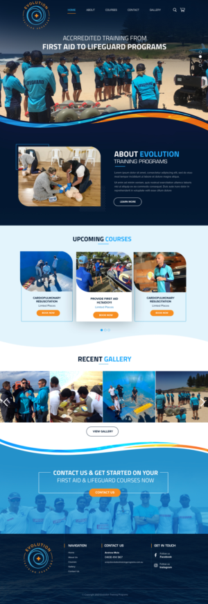 Evolution Training Programs | Web Design by Blue Sparrow
