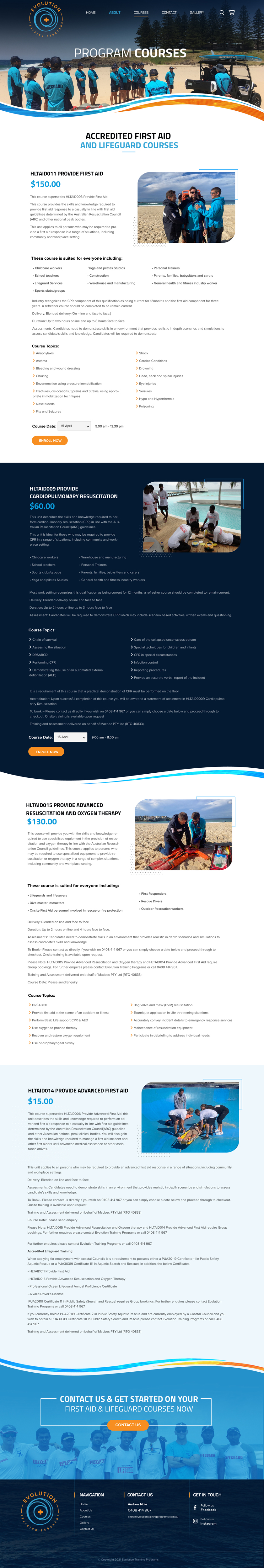 Web Design by Blue Sparrow for Evolution Training Programs | Design #28178016