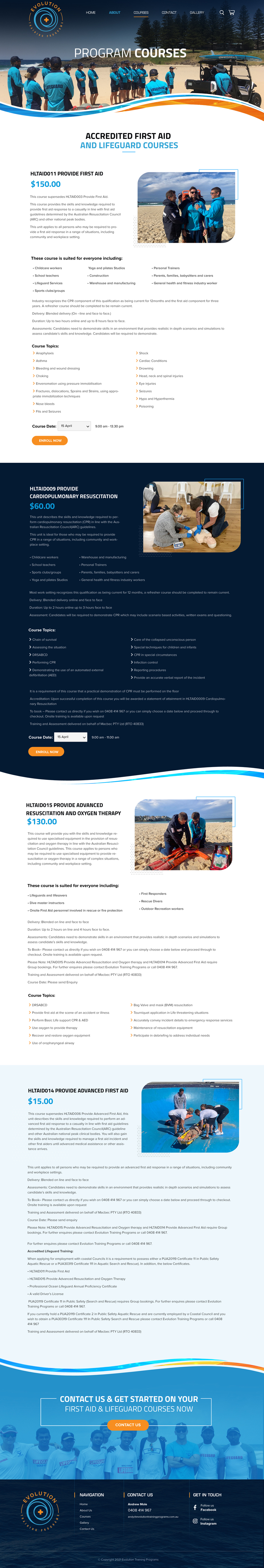 Web Design by Blue Sparrow for Evolution Training Programs | Design #28178090