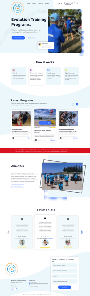Web Design by amar achouri for Evolution Training Programs | Design: #27774809
