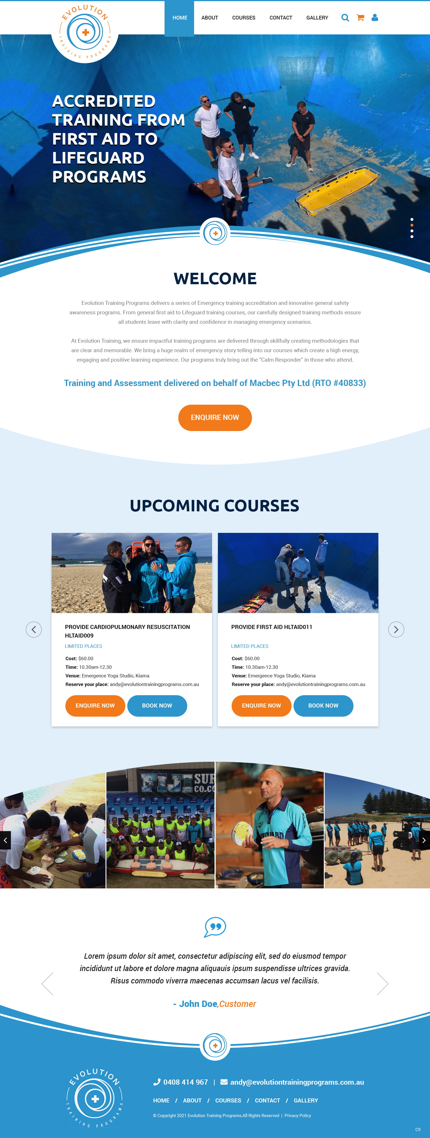 Web Design by pb for Evolution Training Programs | Design #27776551