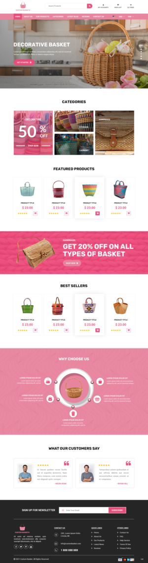 Manufacturer Needs Custom Decorative Basket Ecommerce Site | Diseño Web por pb