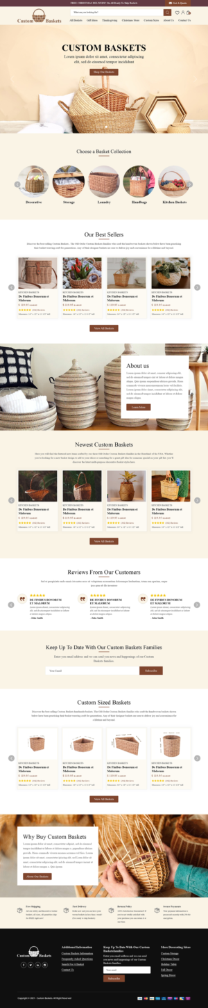 Manufacturer Needs Custom Decorative Basket Ecommerce Site | Diseño Web por Titan Eagle