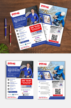 A5 Flyer (two-sided) advertising electrical services (UK) | Diseño de Flyer por debdesign
