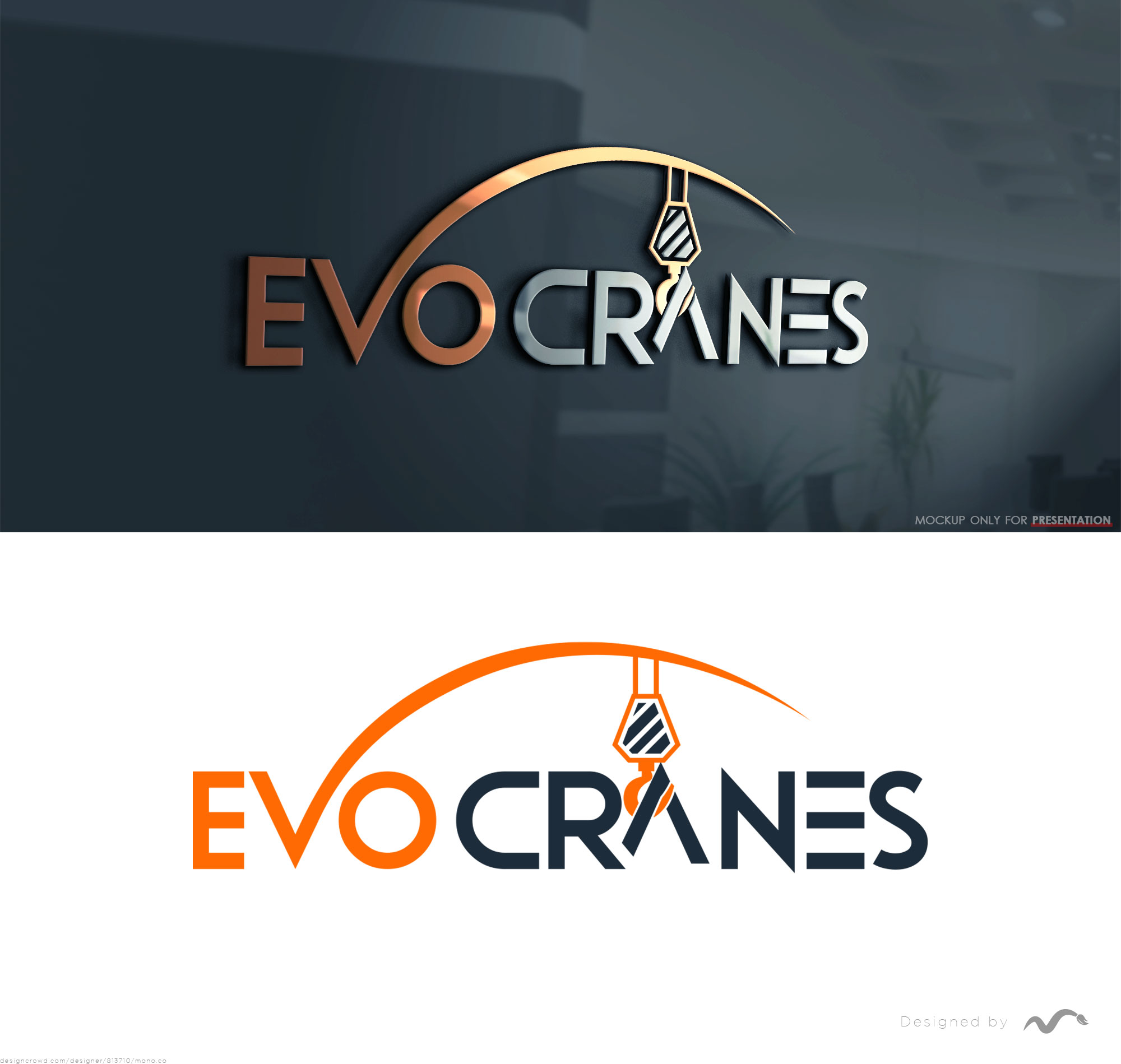 Logo Design by Mono.co for evo cranes pty ltd | Design: #27777764