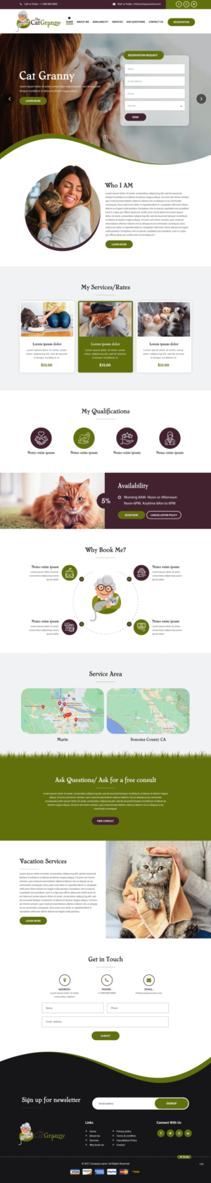 Web Design par pb pour The Cat Granny | Design : #27792313