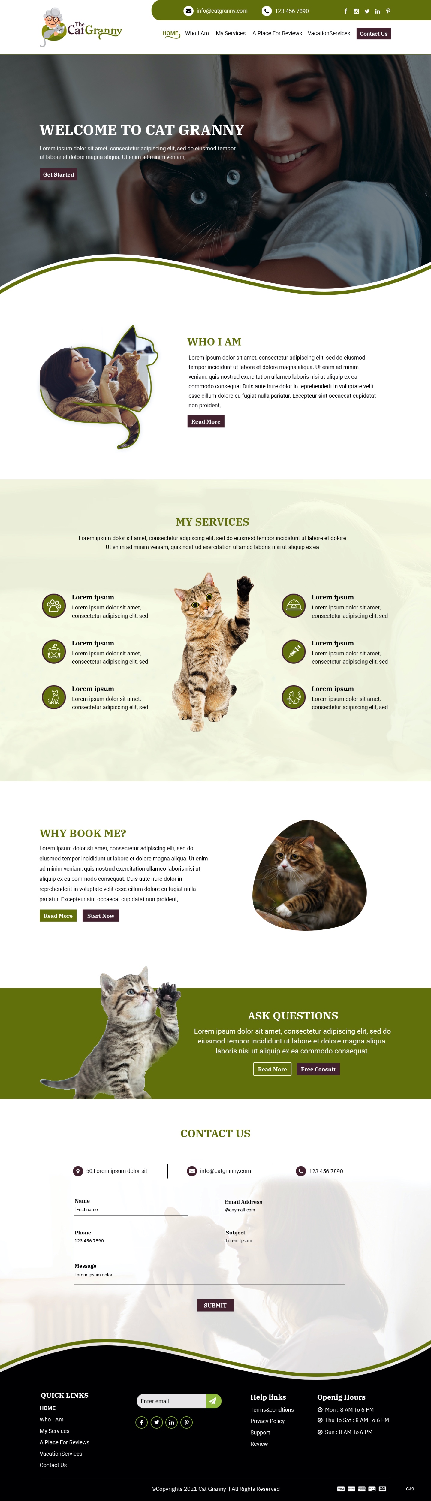 Web Design by pb for The Cat Granny | Design #27792314