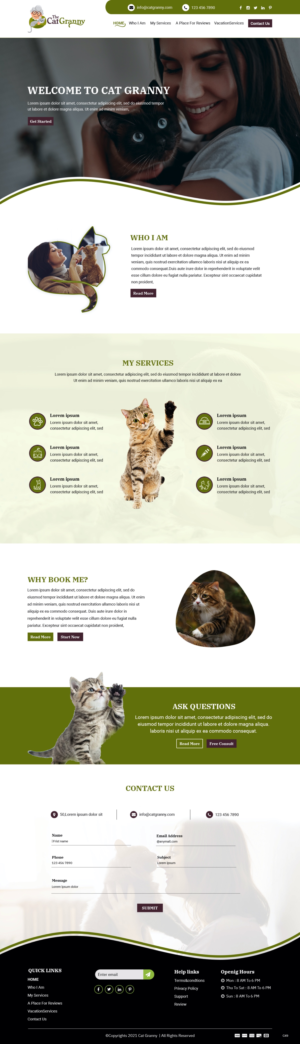 Web Design par pb pour The Cat Granny | Design : #27792314