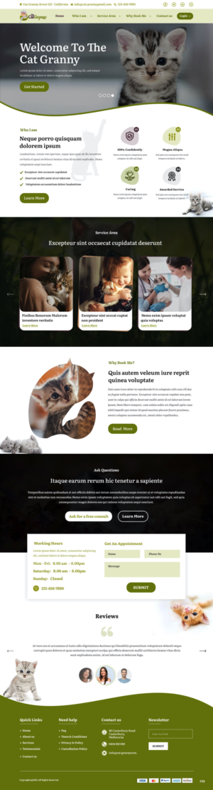 Web Design par pb pour The Cat Granny | Design : #27797115